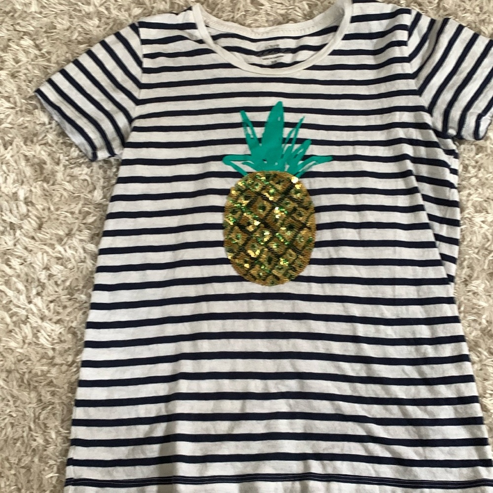J. Crew Striped Pineapple Tee